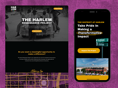 The Harlem Renaissance Project community development harlem historic illustration map mobile design project redevelopment renaissance street signs web design website development