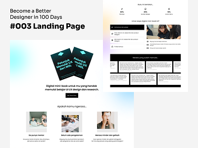 Daily UI Challenges: Landing Page #003 book e book e course figma landing page product user interface website