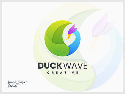 Duck Wave Logo Design animal brand branding company design duck elegant fullcolor graphic design icon illustration logo modern style vector wave