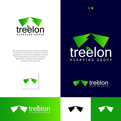Treelon Planting Logo Design. brandidentity branding graphic design logo logo design nature logo planting logo tree logo