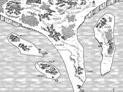 Bailon artwork black and white cartography digital fantasy fantasy map illustration lineart map map design mapping monochrome
