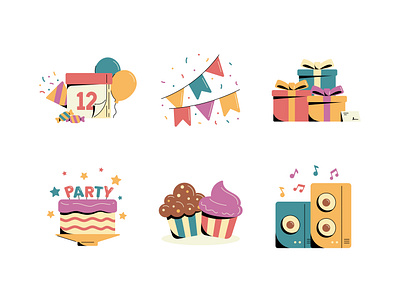 Party Illustration celebration celebration illustration flat design flat illustration graphic design illustration illustration design party party illustration sticker design