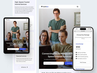 SwiftNet - Internet Provider Company Website [Responsive] company company profile corporate internet landing page net provider service speed swiftnet ui design web design website design