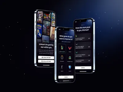 Dark Mode Exploration: Gaming Mentorship Mobile Application branding design gaming illustration it company website mobile app ui ux vector website