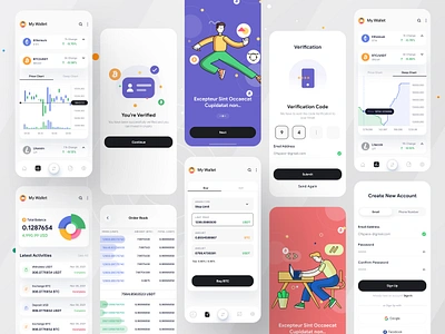 Cryptocurrency Wallet App I Ofspace app bitcoin blockchain crypto cryptocurrency currency design ethereum c ios ios app line chart mobile ofspace pie chart ui uiux uix ux