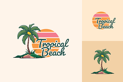 Tropical beach logo design vector bali beach branding coast coconut design graphic design hawaii heaven illustration island logo palm paradise sea sun sunset tree tropical vector