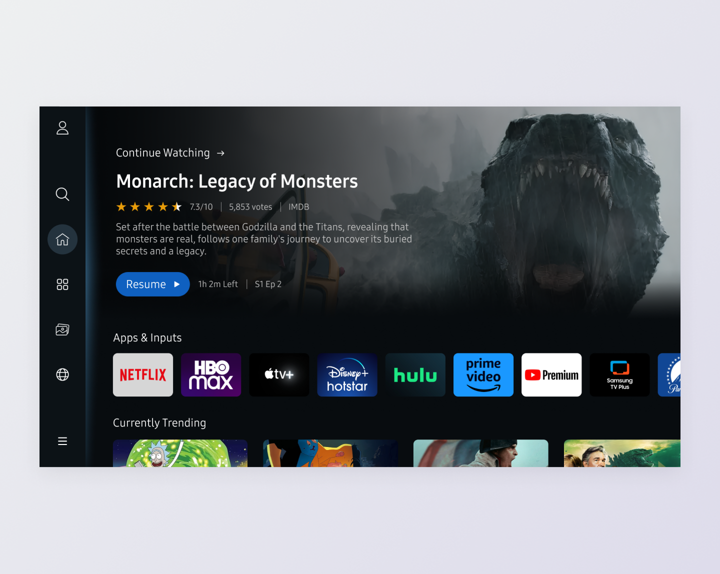 #25 TV app 024 clean concept dailyui design home minimal samsung smart tv ui tv ui ui userexperience