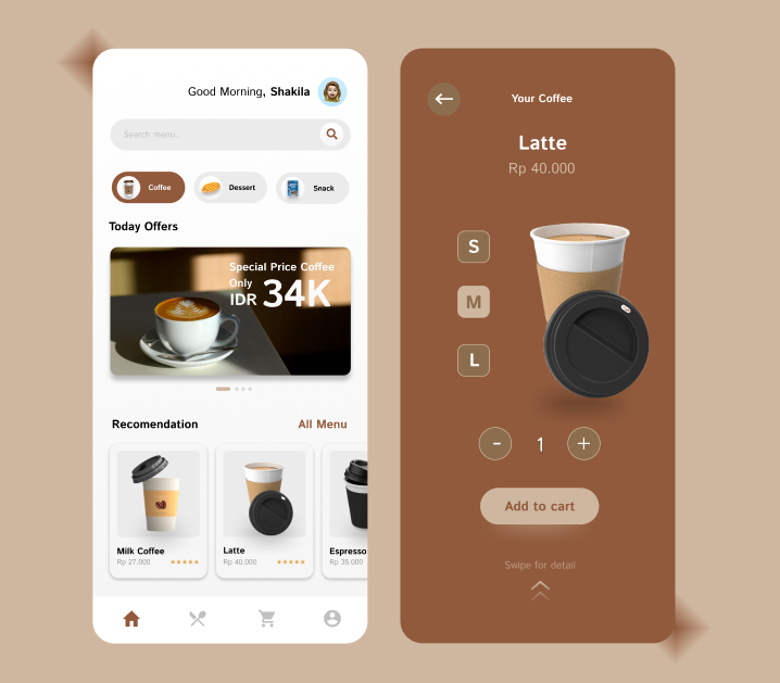 UI Design for coffee shop by Matrix Sync on Dribbble