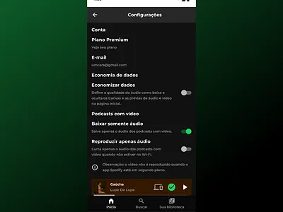 Spotify Settings design graphic design product design web