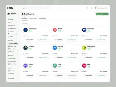 Hotel Management - Online Booking booking platform clean fillo design guests check inout hotel booking discount hotel management hotel services modern design online booking order reservation room rate saas services tasks uiux webapp webdesign