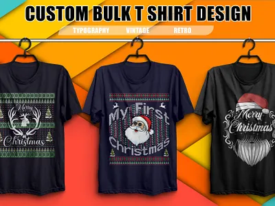 Christmas T Shirt Design Bundle hand drawn