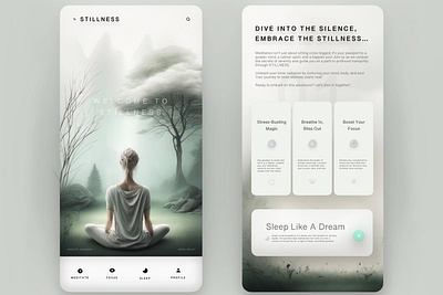 Stillness App branding graphic design ui