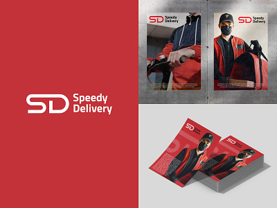 Speedy Delivery brand branding delivery lettermark logo logotype mark move passion posters power red sd shipping speed speedy visual identity