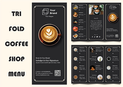 Tri Fold Coffee Shop Menu graphic design