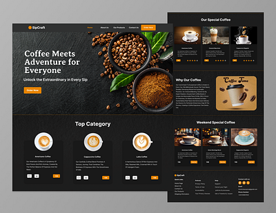 Coffee Website Design app design branding brewtifuldesign coffee coffee app coffee beans website coffee website darktheme website dropshipping ecommerce website graphic design shopify ui uiux uiuxdesign webdesign website website design website inspiration wordpress