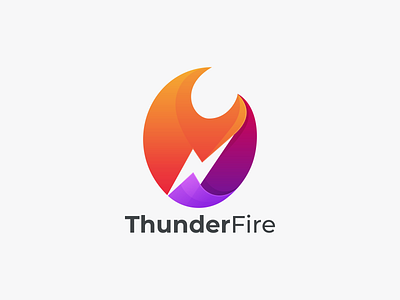 Thunder Fire branding design fire coloring fire logo graphic design icon logo thunder fire thunder fire logo