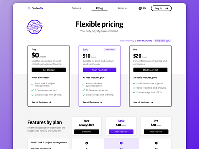 Pricing - UI/UX Design dailyui dailyui30 dailyuichallenge flexible pricing landingpage pricing pricing page pricing ui product design subscription ui uiux uiux design ux ux design website