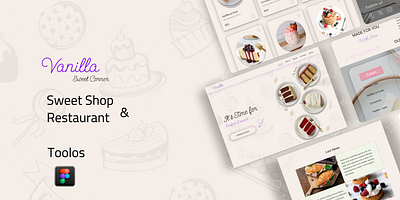 vanilla sweet shop branding cake coffe shop desgin figma ice cream illustration landing page logo shop sweet ui ux