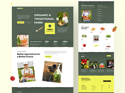 Organic Farming Landing page agriculture e commerce eco friendly landingpage organic farming organic farming landing page organic food organic food landing page organic vegitables uidesign ux website
