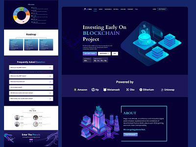 Crypto Landing Page bitcoin clean crypto cryptocurrency design fintech homepage ico illustration investment landing landing page money investment site trading ui ux web web design