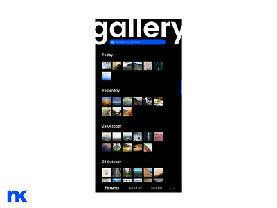 Photo Gallery Screen - Daily UI Design #58 challenge daily design gallery ui