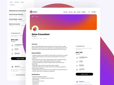 Job description - no-code webpage designed with Framer career corporate employment framer graphic design inspiration job board job description job desk job search nocode responsive theme ui design ui kit vacancy web design website template