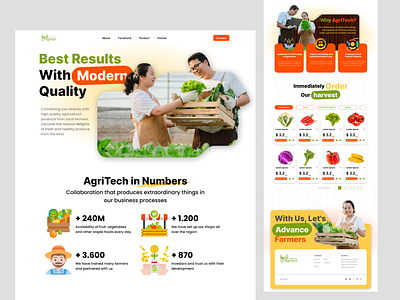 AgriTech: Explore Agriculture's Digital branding farm farmer fruits graphic design harvest landing page logo ui vegetables website