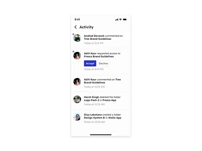 Day 47 >Daily Ui Challenge activity dailyu feed notification slack work feed zoho