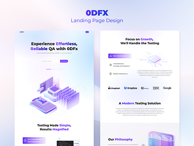 Landing Page for 0DFX graphic design landing page ui web