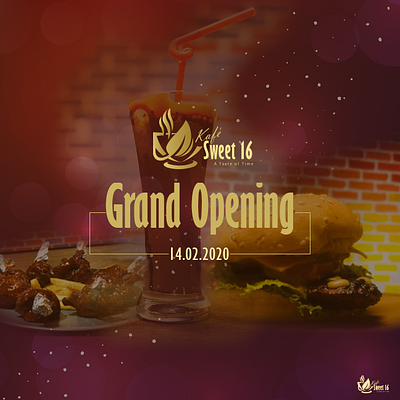 Kafe Sweet 16 Opening Post branding graphic design