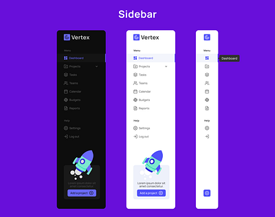 Sidebar graphic design ui