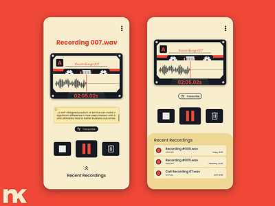 Sound Recorder App - Daily UI Design #74 challenge daily dailyui design recorder tape ui voice