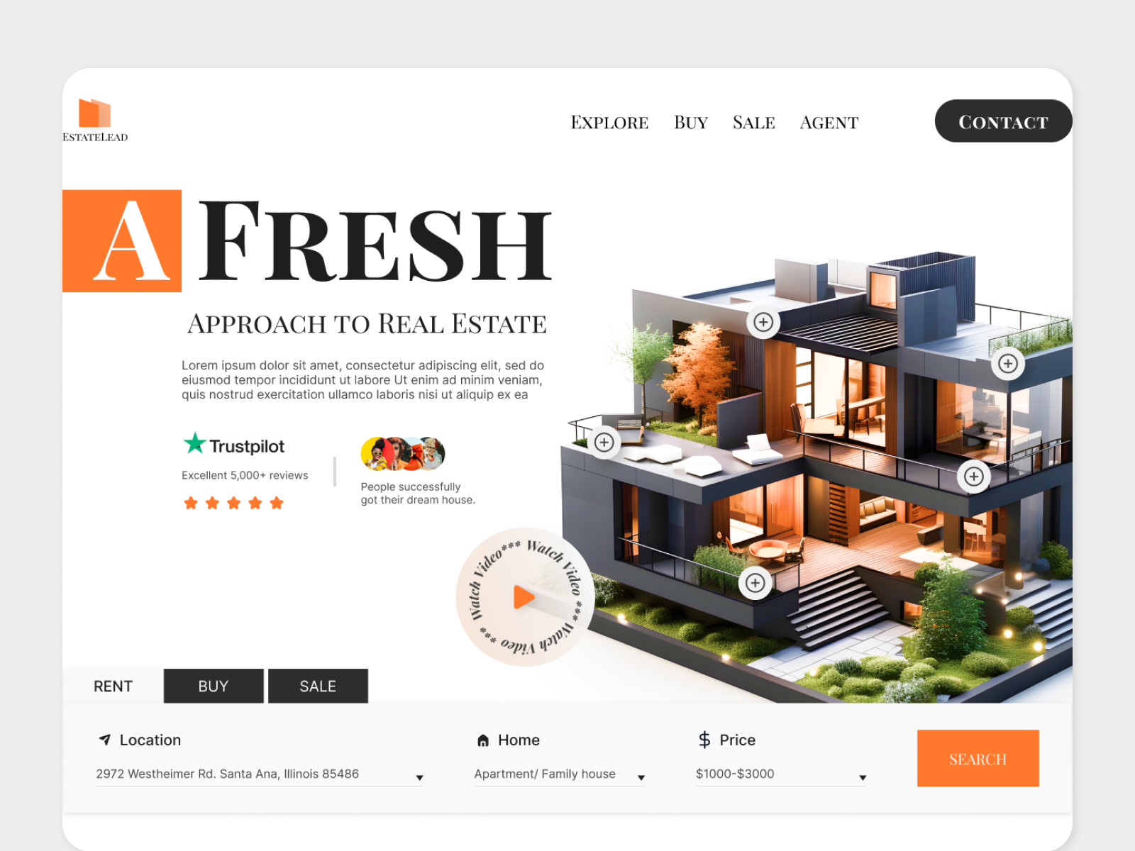 Real estate website design 3d animation graphic design motion graphics real estate real estate website real estate website design ui uiux design website design