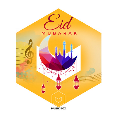 Music Box Eid Wishing Post branding graphic design