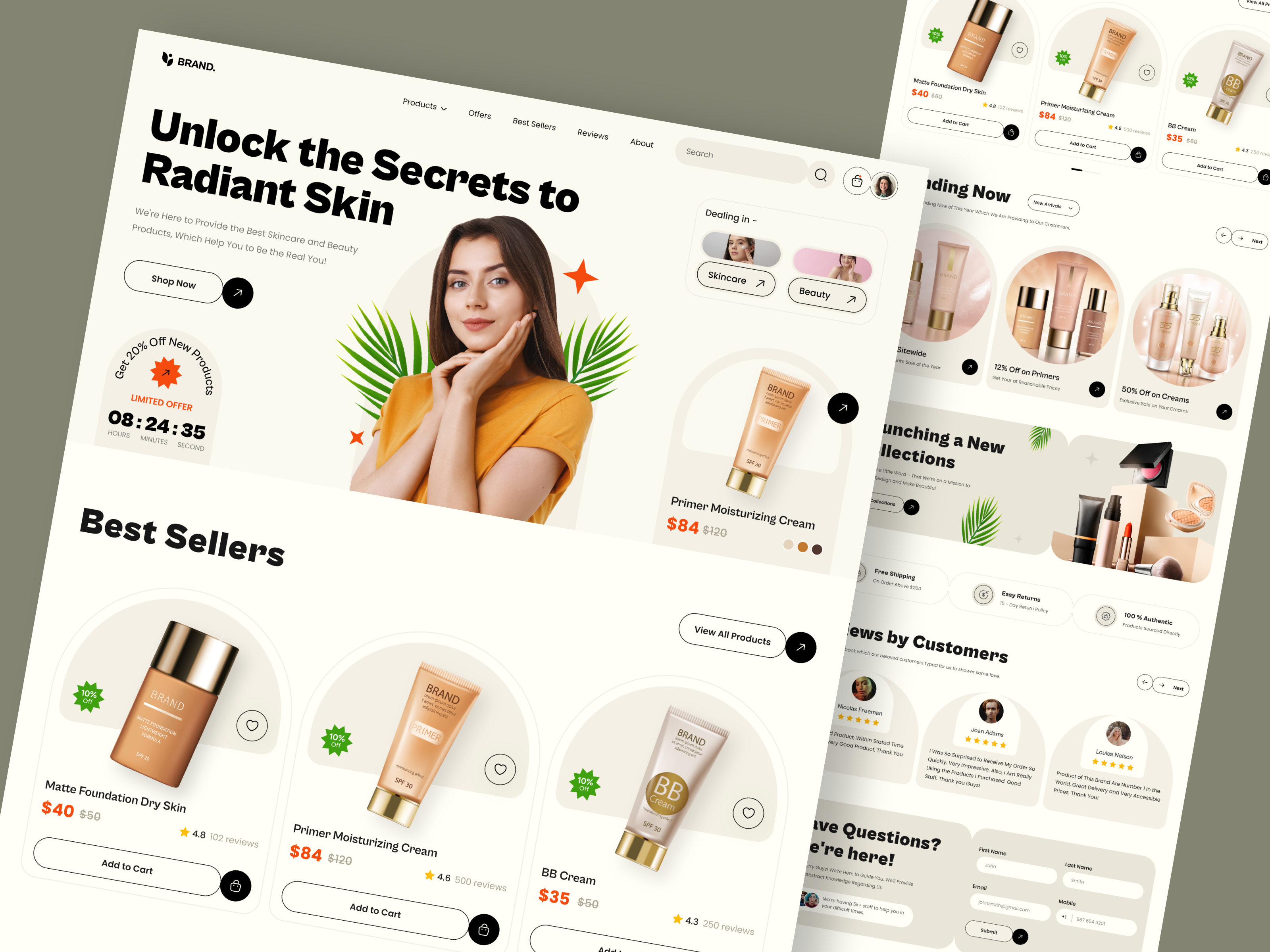 Beauty product store websites