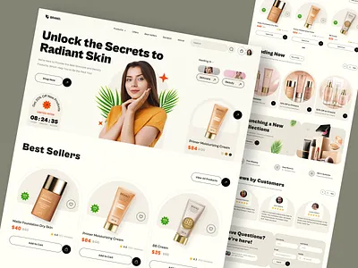Beauty Product eCommerce Website Design beauty ecommerce beauty products beauy cosmetic products cosmetic website cosmetics ecommerce graphic design homepage landing page makeup marketplace online store order product design salon shopping skincare web design website