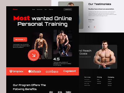 Fitness Website designs, themes, templates and downloadable graphic  elements on Dribbble