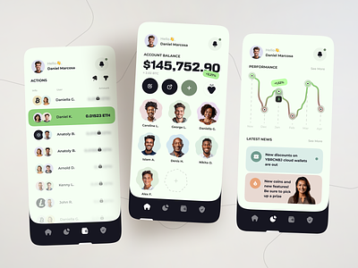 Crypto Wallet Mobile App Design app contacts crypto cryptocurrency dashboard data design exchange ios metrics mobile app money trading transfer ui ux wallet