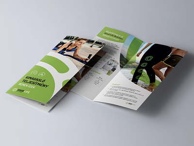 Trifold brochure branding circle graphic design green print trifold