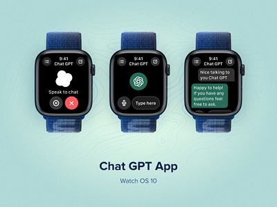 Chat GPT Watch OS app concept apple watch chat app chat gpt design smartwatch ux voice assistent watch os watch ui watchos10