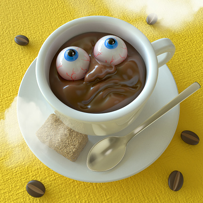 Caffeine☕⦿⦿ 3d 3d character 3d illustration angry c4d cafe character character design cinema 4d coffee face funny graphic design hot illustration morning photoshop redshift sculpture zbrush
