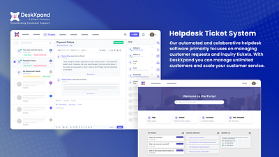 Deskxpand - Revolutionize Your Support with Helpdesk Management branding