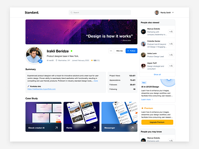 Standard. - Profile clean dailyui design figma flat interface layout minimal ui ux web