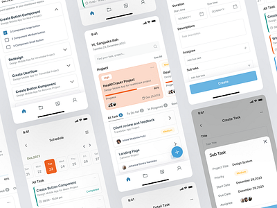 Boateask - Task and Project Management Mobile App deadline tracking graphic design mobile app interface project evaluation project leadership project management project planning project timeline task dependencies task management task prioritization team empowerment ui workflow visualization