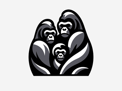 GORILLA banana bonobo branding child design family female gorilla graphic design icon identity illustration jungle logo man marks monkey symbol tree ui