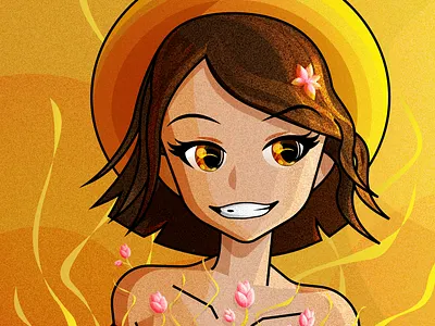 Sunset Girl: Vector illustration adobe illustrator anime anime girl character design digital art graphic design illustration illustrator manga vector art vector illustration