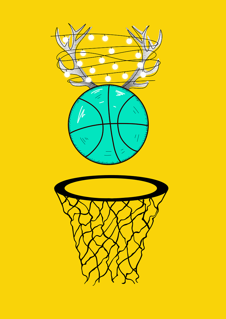 Christmas basketball illustration by Alga Design on Dribbble
