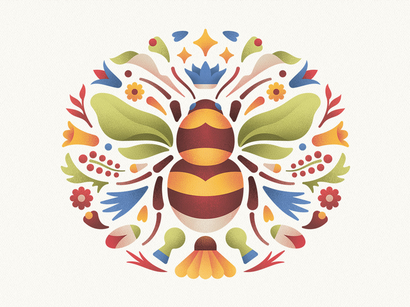 Herbal tea illustration animals bumblebee decor earth element flowers herbs illustration insects label nature packaging plants tea