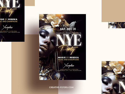 New Year Flyer Design (PSD) creative flyer elegant design elegant flyer flyer templates graphic design new year new year party photoshop poster