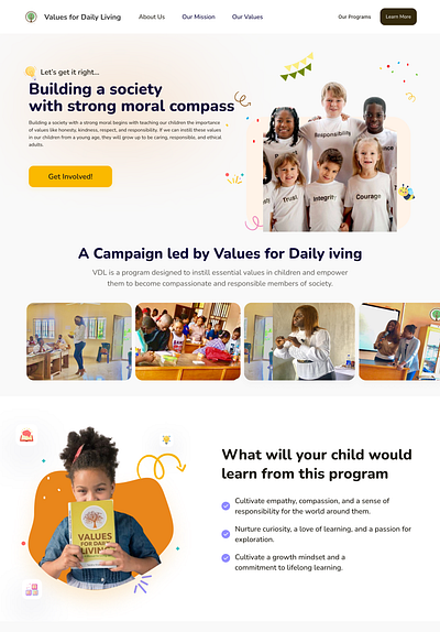 Website for VDL campaign children design education figma graphic design kids landing page school ui uidesign